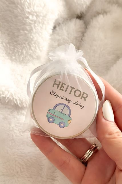Vela 20g na latinha — lembrancinha hanami personalizável